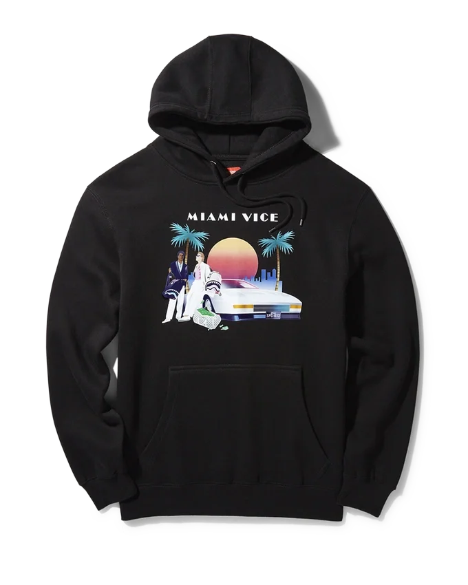 SUDADERA CON CAPUCHA MIAMI VICE (NEGRA)