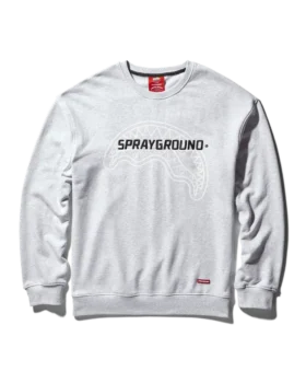 SUDADERA CON CUELLO REDONDO DE SPRAYGROUND (GRIS CLARO)