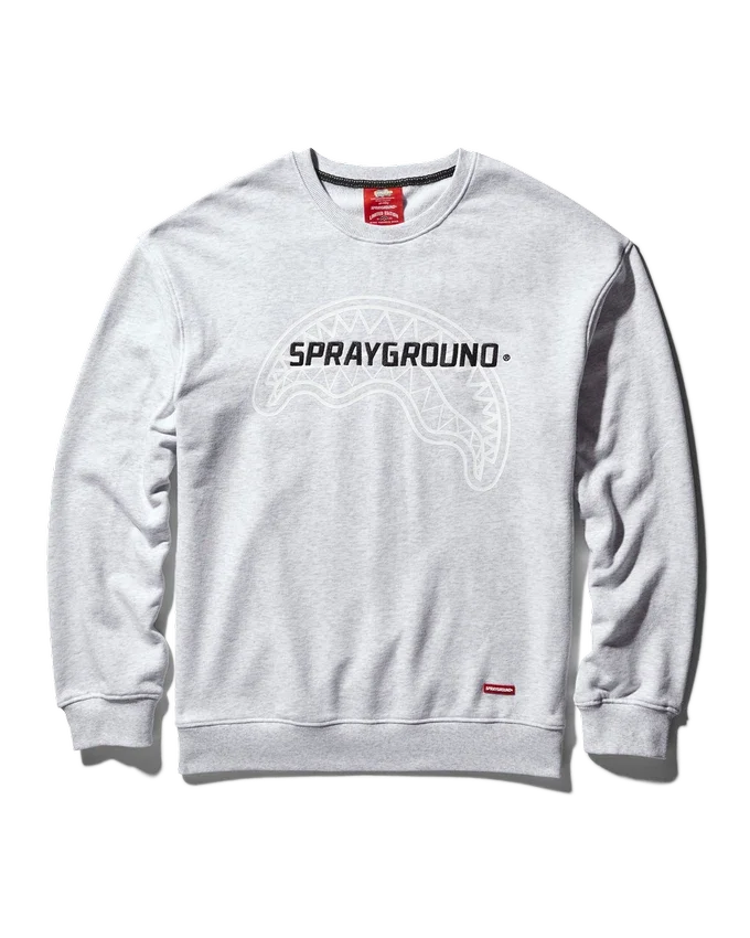 SUDADERA CON CUELLO REDONDO DE SPRAYGROUND (GRIS CLARO)