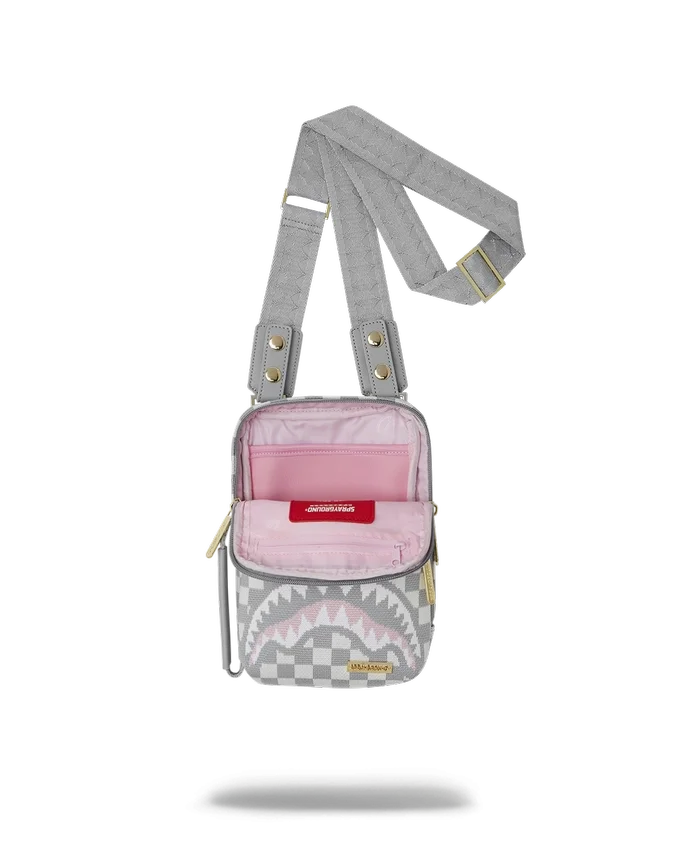 Tejido de tiburones en París en color crema, Bolsos Cruzados OG